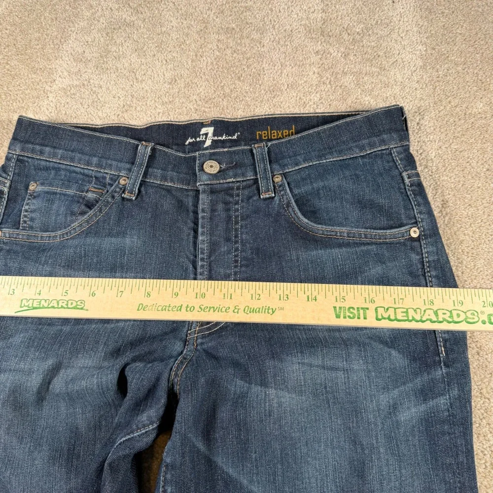 7 For All Mankind Relaxed Jeans Mens 30 (FITS 32x32) Dark Wash Button Fly READ